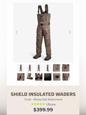 Youth Camo Insulated Waders - Brown Camo size 8/9